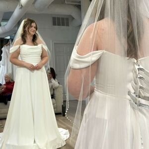 Elegant White Off-Shoulder Wedding Dress